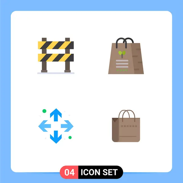 Set Modern Icons Sysymbols Signs Barrier Enlargement Road Sign Gift — Archivo Imágenes Vectoriales