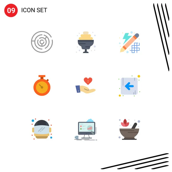 Stock Vector Icon Pack Líneas Signos Símbolos Para Donación Tiempo — Vector de stock