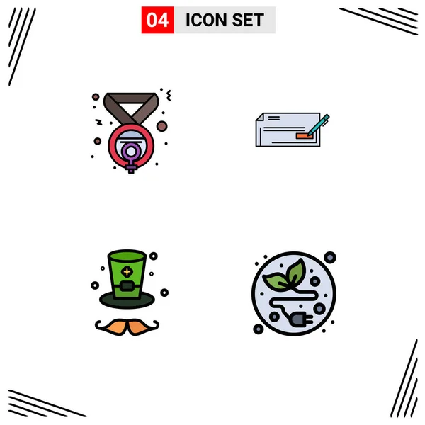 Universal Icon Symbols Group Modern Filledline Flat Colors Award Money — Vetor de Stock