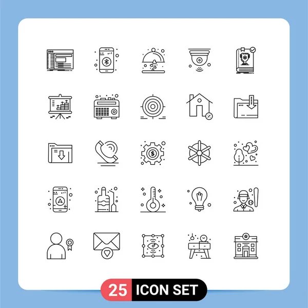 Stock Vector Icon Pack Line Signs Symbols Wifi Internet Things — Stock Vector