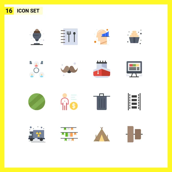 Set Vector Flat Colors Grid People Employees Mind Company Soft — Vector de stock