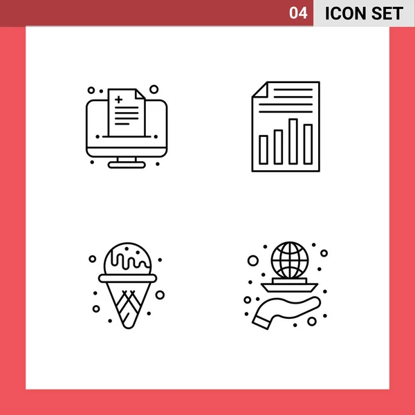 Set Modern Icons Symbols Signs Health Water Online Page Park — Stock Vector