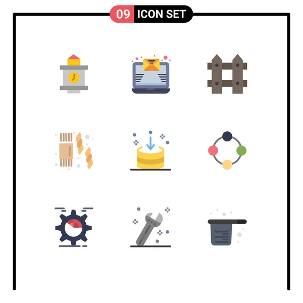 Interfejs Użytkownika Flat Color Pack Nowoczesnych Znaków Symboli Interfejsu Pobierz — Wektor stockowy