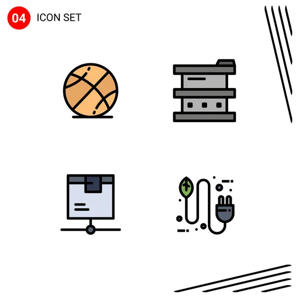 Stock Vector Icon Pack Líneas Símbolos Para Baloncesto Entrega Educación — Vector de stock