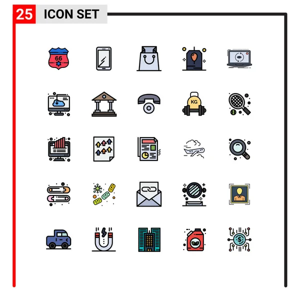 Conjunto Icones Modernos Símbolos Sinais Para Aplicação Festa Samsung Presente — Vetor de Stock
