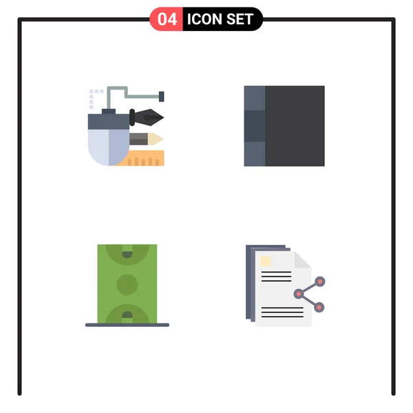 Universal Flat Icons Set Web Mobile Applications Mouse Court Lápis —  Vetores de Stock