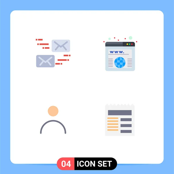 Creative Icons Modern Signs Sysymbols Email Personalization Message Url User — Vector de stock