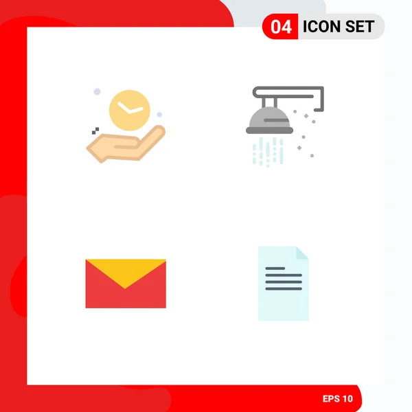 Conjunto Icones Modernos Símbolos Sinais Para Relógio Mail Tempo Canalização — Vetor de Stock
