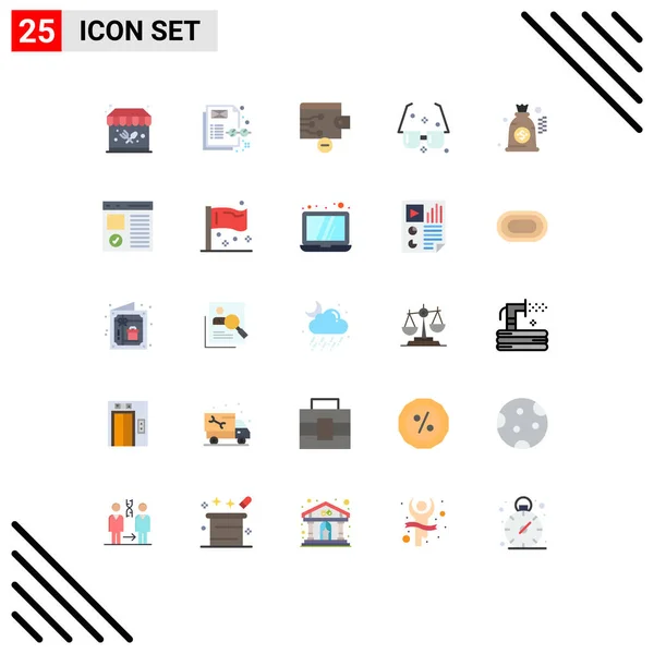 Universal Icon Symbols Group Modern Flat Colors Browser Δολάριο Πορτοφόλι — Διανυσματικό Αρχείο