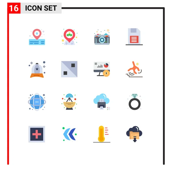 Universal Icon Symbols Group Modern Flat Colors Cap Storage Device — Διανυσματικό Αρχείο