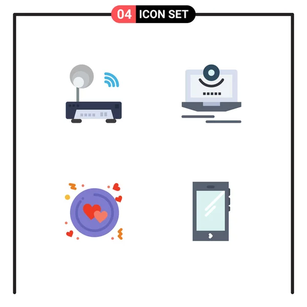 Conceito Flat Icon Para Websites Dispositivo Móvel Apps Círculo Tecnologia — Vetor de Stock