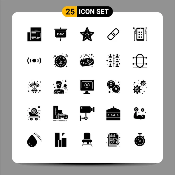 Set Modern Icons Sysymbols Signs Media Metal Beach Pin Clip — Vector de stock