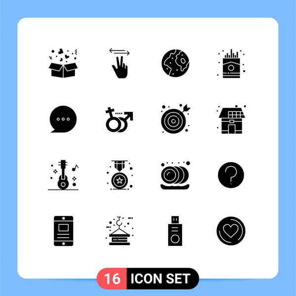 Interface Usuário Solid Glyph Pack Modern Signs Symbols Bubble Food — Vetor de Stock