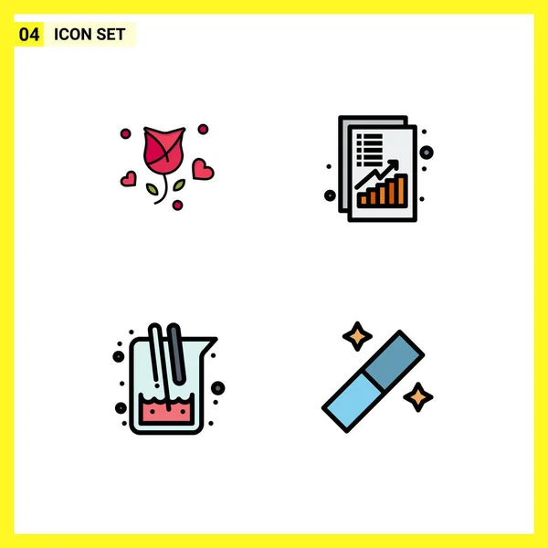 Creative Icons Modern Signs Sysymbols Rose Revenue Propose Income Medicine — Vector de stock