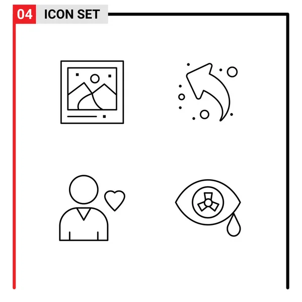 Vector Stock Icon Pack Líneas Signos Símbolos Para Cámara Amigo — Vector de stock