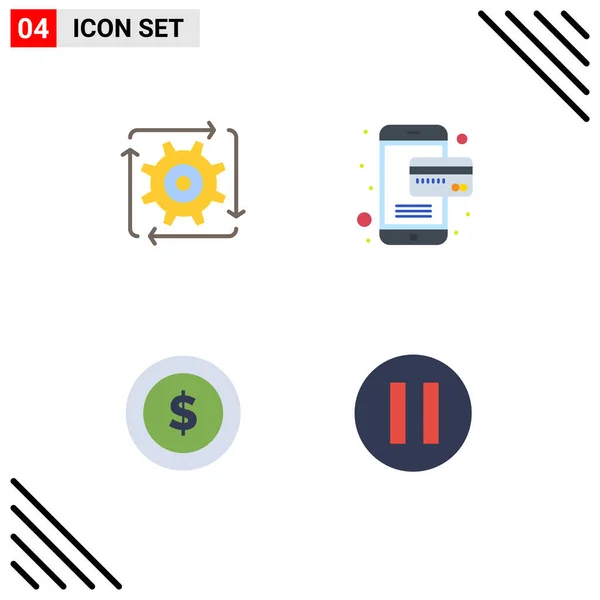Vector Line Pack Simple Flat Icons Workflow Badge Flow Online — 스톡 벡터
