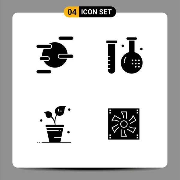 2014 Mobile Interface Solid Glyph Set Pictograms Science Ecology Disease — 스톡 벡터