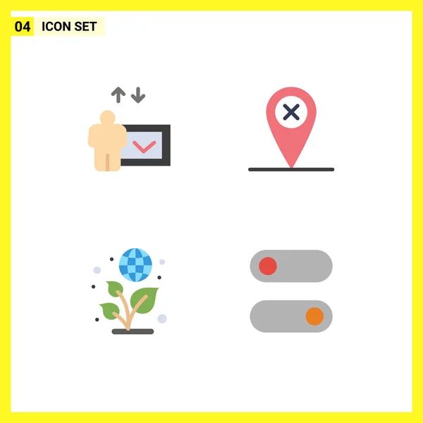 Mobile Interface Flat Icon Set Pictograms Education Control Map Earth — Vector de stock