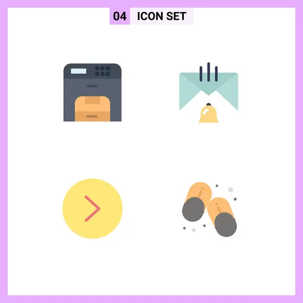 Set Commercial Flat Icons Pack Copy Arrow Printer Contact Right — Vector de stock