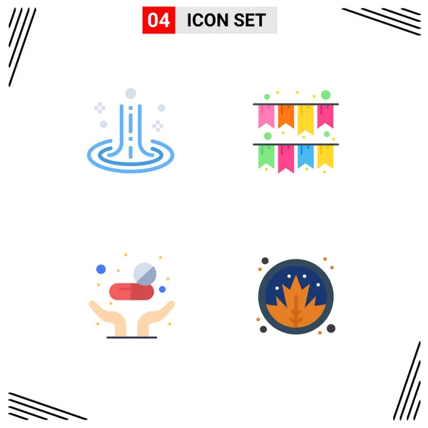 Universal Icon Symbols Group Modern Flat Icons Effect Tablets Water — Stock Vector