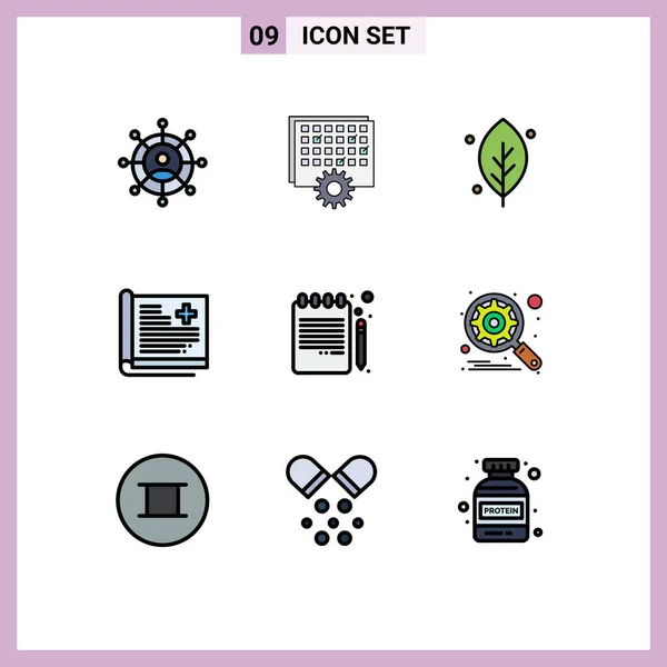 Set Modern Icons Sysymbols Signs Back School Report Ecology Patient — Archivo Imágenes Vectoriales