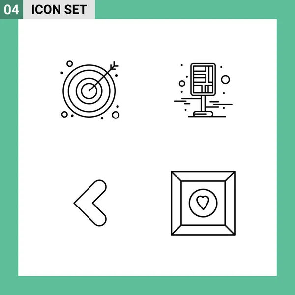 Stock Vector Icon Pack Znaki Symbole Linii Dla Strzałek Powrotem — Wektor stockowy