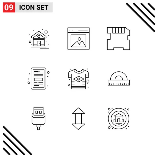 Set Modern Icons Sysymbols Signs Brazil File User Education Book — Archivo Imágenes Vectoriales