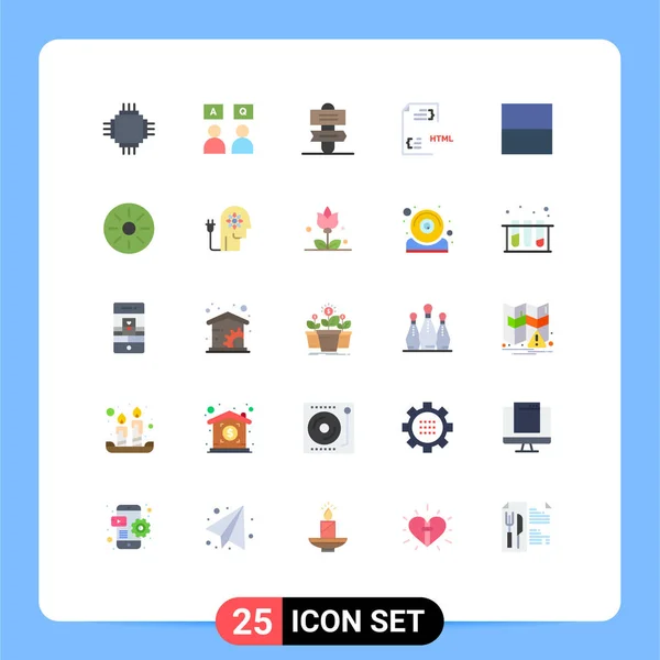 Universal Icon Symbols Group Modern Flat Colors Grid File Desenvolvimento — Vetor de Stock