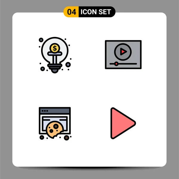 Creative Icons Modern Signs Sysymbols Business Compliance Funding Play Data — Vector de stock