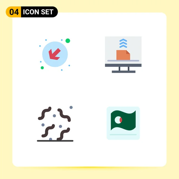 Set Modern Icons Sysymbols Signs Arrow Rotten Communication Desktop Worm — Vector de stock