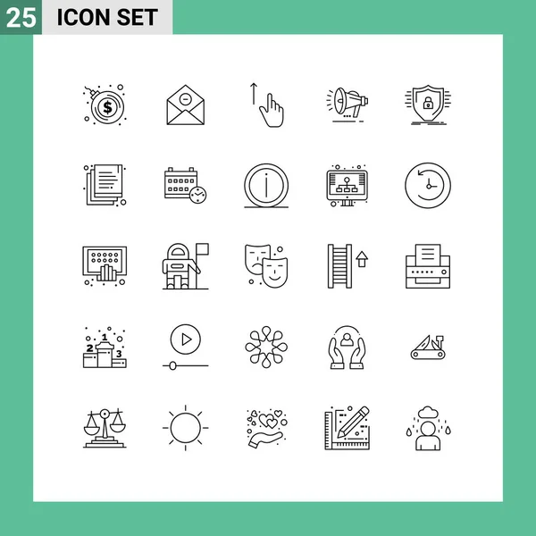 Universal Icon Symbols Group Modern Lines Defense Voice Loud Speaker — Stockvektor