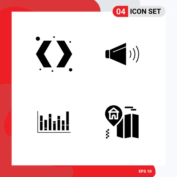 Universal Icon Symbols Group Modern Solid Glyphs Arrows Line Right — Stock Vector