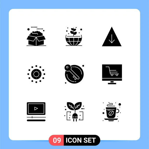 Pictogram Set Van Eenvoudige Solid Glyphs Van Sleutels Deur Carrière — Stockvector