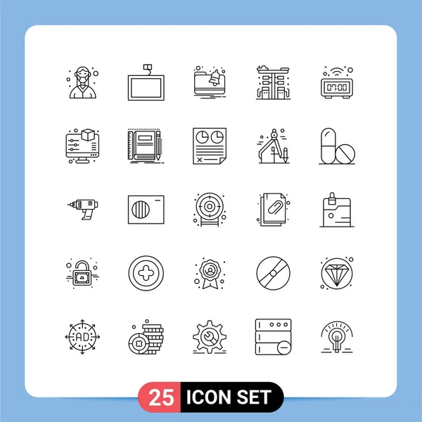 Universal Icon Symbols Group Modern Lines Digital Pump Alert Gas — Stockvektor