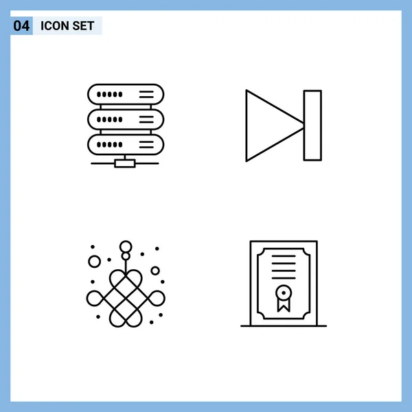 Group Modern Filledline Flat Colors Set Computing Knot Storage Last — Διανυσματικό Αρχείο