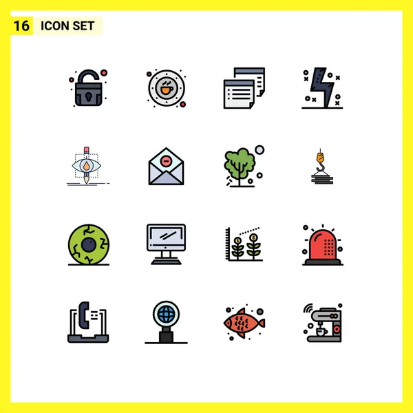 Set Modern Icons Sysymbols Signs Power Electricity Note Charge Reminder — Vector de stock