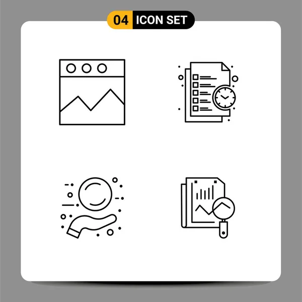 Universal Icon Symbols Group Modern Filledline Flat Colors Analytics Offer — Stockvektor