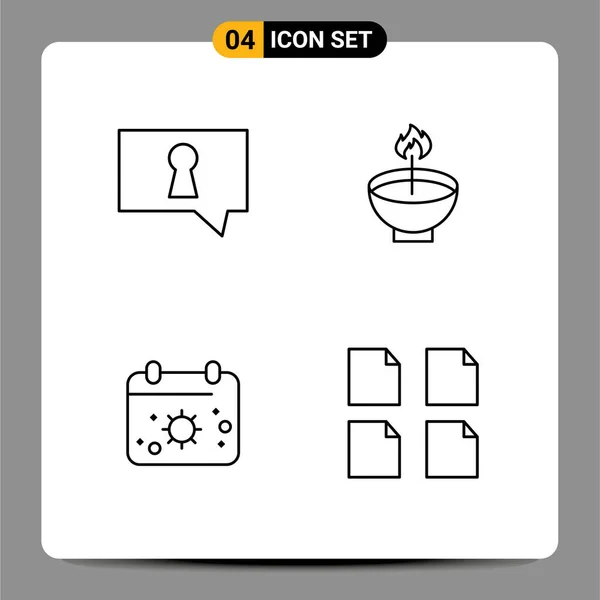 Vector Stock Icon Pack Líneas Señales Símbolos Para Burbuja Tapa — Vector de stock