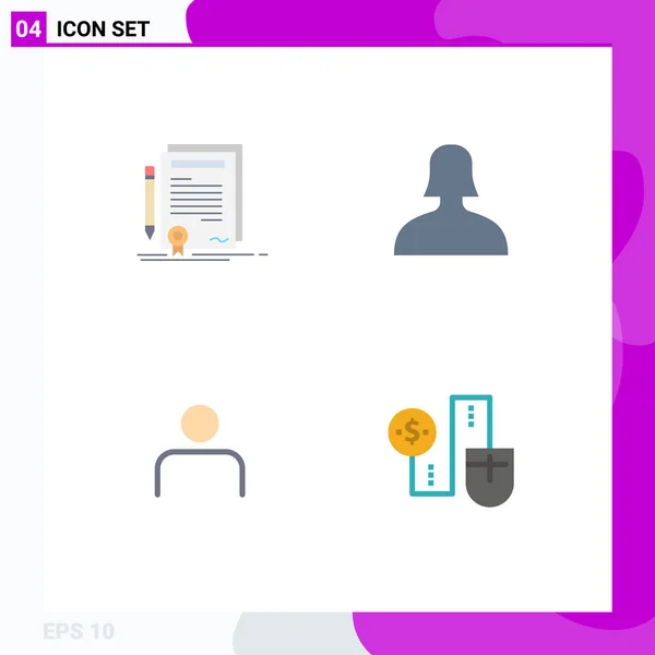 Mobile Interface Flat Icon Set Mit Piktogrammen Von Unternehmen Personen — Stockvektor