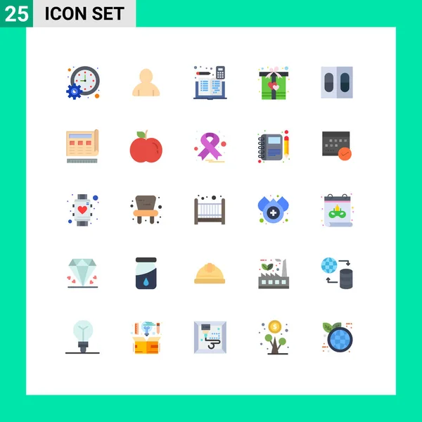 Universal Icon Symbols Group Modern Flat Colors Medicine Present Accounting — Vetor de Stock