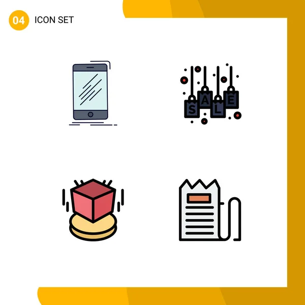 Conjunto Icones Modernos Símbolos Sinais Para Dispositivo Tag Venda Smartphone — Vetor de Stock