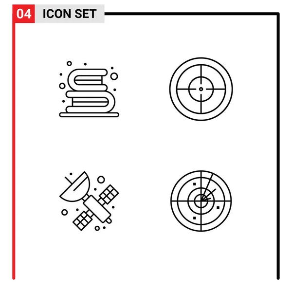 Pictogram Set Van Simple Filledline Flat Colors Back School Artificial — Stockvector