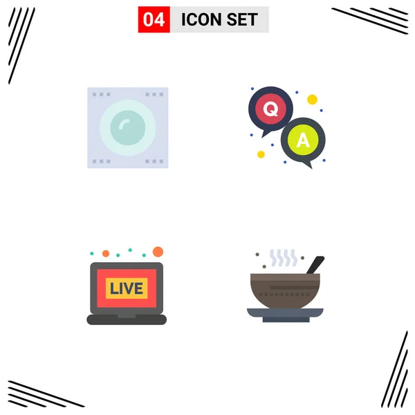 User Interface Pack Mit Einfachen Flachen Icons Von Geräten Live — Stockvektor