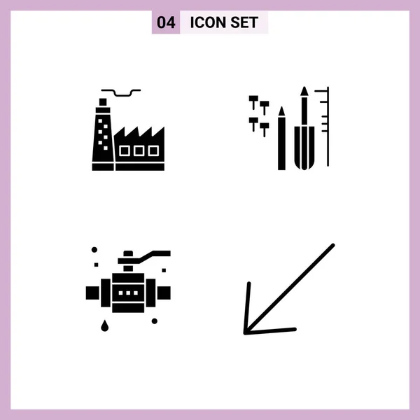 Stock Vector Icon Pack Line Signs Symbols Building Construction Industrey — Stockový vektor