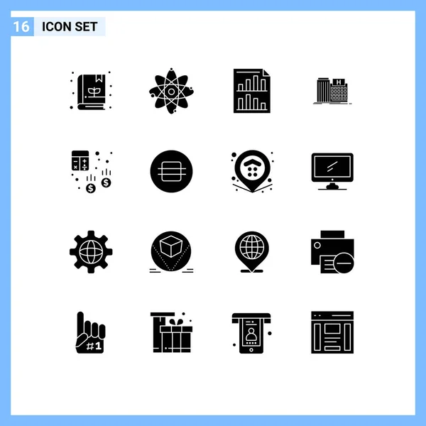 Set Modern Icons Sysymbols Signs Clinic Medical Bars Healthcare Report — Archivo Imágenes Vectoriales