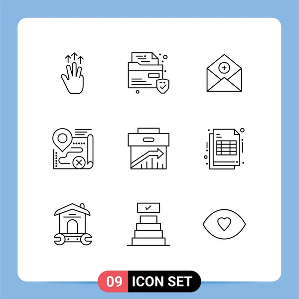 Vector Outlines Grid 이메일 Editable Vector Design Elements — 스톡 벡터