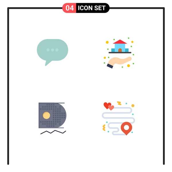 Creative Icons Modern Signs Sysymbols Chat Scince Bubble Property Mining — Vector de stock