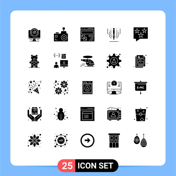 Set Von Modernen Symbolen Symbole Zeichen Für Bildung Digital Fotografie — Stockvektor