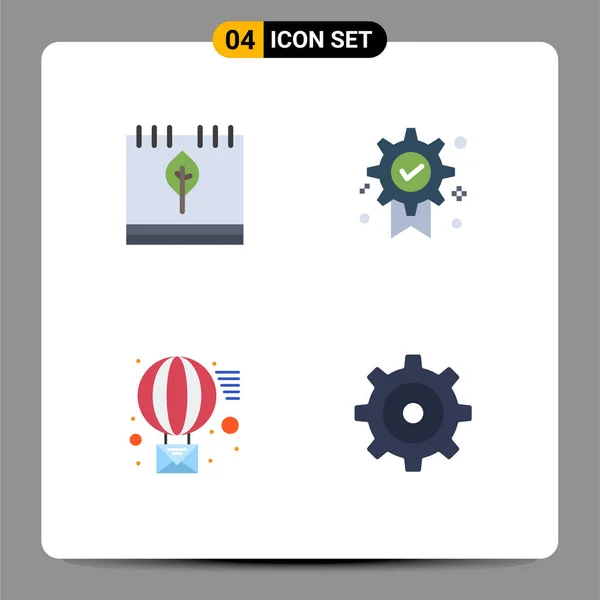 Modern Set Flat Icons Symbols Autumn Email Leaf Badge Receive — Vector de stock
