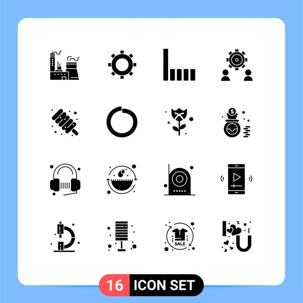 Ensemble Symboles Modernes Icônes Interface Utilisateur Signes Pour Doux Nourriture — Image vectorielle